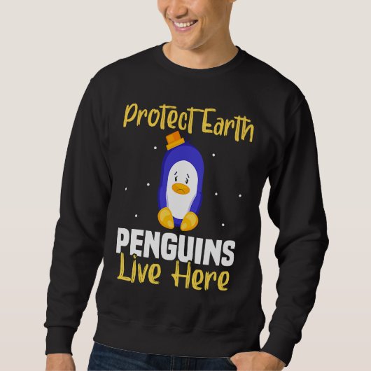 Backprint Protect Earth Penguins live here Trui (Voorkant)
