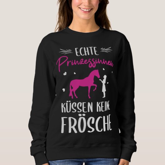 Backprint Real Princess Kissing No Frogs Horse Trui (Voorkant)