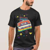 Backprint retro cassette and stereo system 80s and t-shirt (Voorkant)