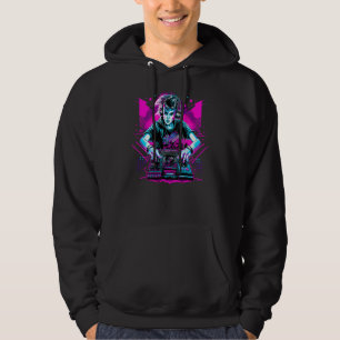 Backprint Retrowave Electro Wave Women Festival DJ Hoodie