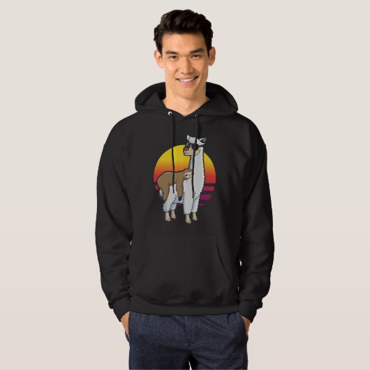 Backprint Sloth on Llama Hoodie (Voorkant volledig)