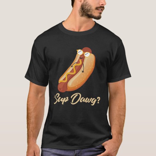 Backprint Sup Dawg Hot Dog T-shirt (Voorkant)