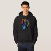 Backprint T Rex Tyrannosaurus Dinosaur Retro Hoodie (Voorkant volledig)