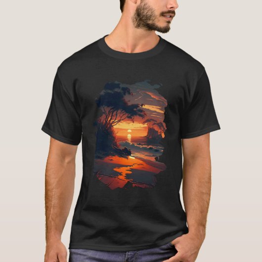 Backprint Tropical dream beach Relaxation on sea o T-shirt (Voorkant)