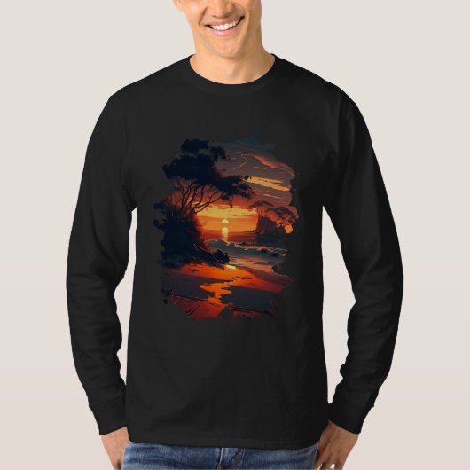 Backprint Tropical dream beach Relaxation on sea o T-shirt (Voorkant)