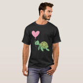 Backprint Valentine s day turtle heart love T-shirt (Voorkant volledig)