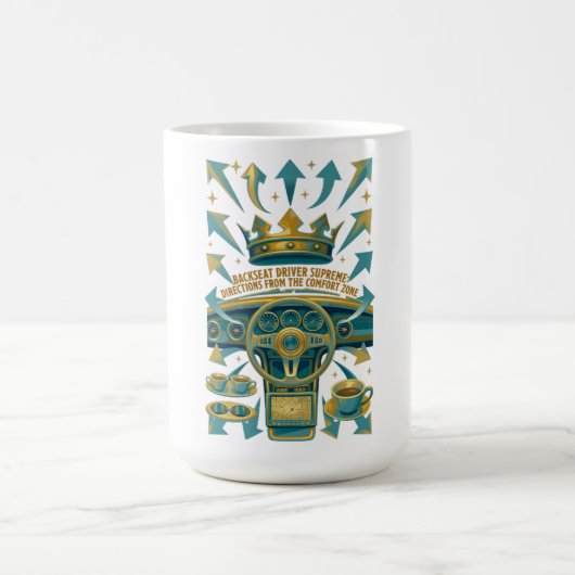 Backseat Driver Supreme, Funny Dad Gift T Shirt Koffiemok (Center)