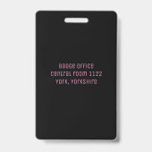 Backstage Music Festival Pink Access Pass VIP Badge (Achterkant)