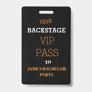Backstage Pas Toegang Bachelor Verjaardag VIP  Badge