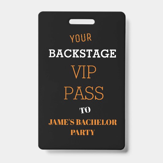 Backstage Pas Toegang Bachelor Verjaardag VIP  Badge (Voorzijde)