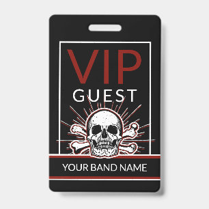 Backstage Pas VIP Aangepaste Naam Rock Schedel Koo Badge