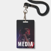 Backstage Pass Media ID-badge met foto Badge (Voorzijde met lanyard)