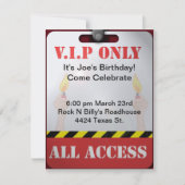 Backstage Pass Party Kaart (Voorkant)