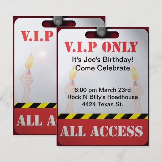 Backstage Pass Party Kaart (Voorkant / Achterkant)