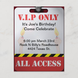 Backstage Pass Party Kaart
