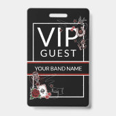 Backstage pass VIP Custom Name Rockabilly Lanyard Badge (Achterkant)