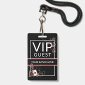 Backstage pass VIP Custom Name Rockabilly Lanyard Badge (Achterkant met lanyard)