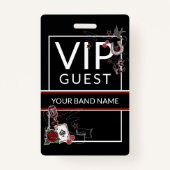Backstage pass VIP Custom Name Rockabilly Lanyard Badge (Voorkant)