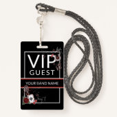Backstage pass VIP Custom Name Rockabilly Lanyard Badge (Achterkant met draagriem)