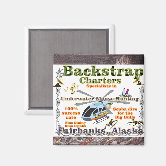 Backstrap Charters Underwater Moose Hunting Alaska Magneet (Voorkant / Achterkant)
