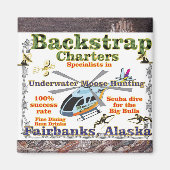 Backstrap Charters Underwater Moose Hunting Alaska Magneet (Voorkant)