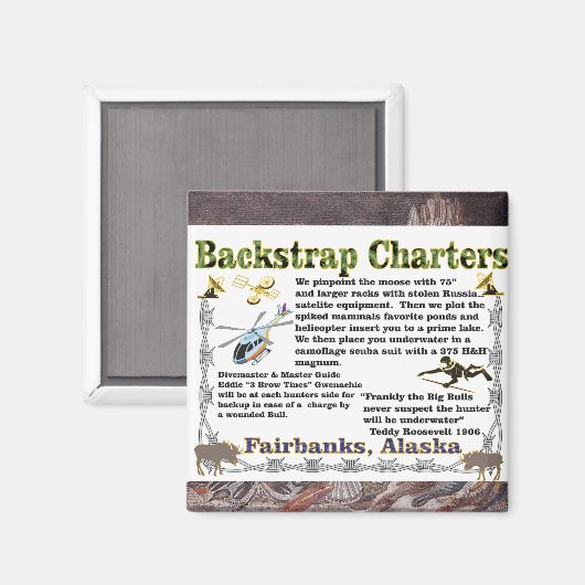Backstrap Charters Underwater Moose Hunting Magneet (Voorkant / Achterkant)
