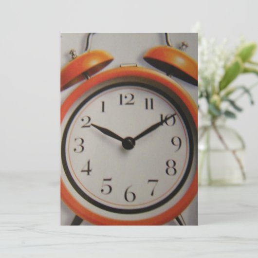 BACKWARDS CLOCK INVITATION KAART (Staand voorkant)
