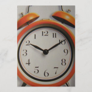 BACKWARDS CLOCK INVITATION KAART