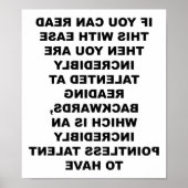 Backwards Poster Skill Funny (Voorkant)