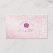Backwinkel Loyalty Card Roze Glitter Brood Logo Visitekaartje (Voorkant)
