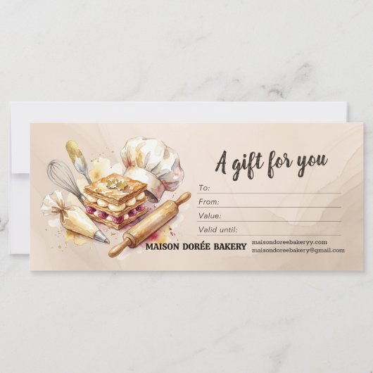 Backwinkel Pastry Chef Bakker Cadeaubon (Voorkant)