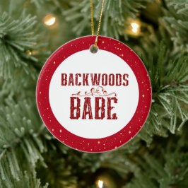 Backwoods Babe gepersonaliseerd Keramisch Ornament