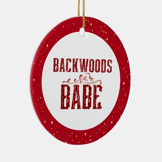 Backwoods Babe gepersonaliseerd Keramisch Ornament (Rechts)