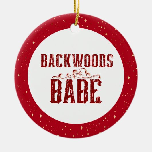 Backwoods Babe gepersonaliseerd Keramisch Ornament (Voorkant)