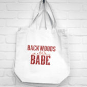Backwoods Babe Typografie Grote Tote Bag