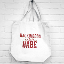 Backwoods Babe Typografie Grote Tote Bag