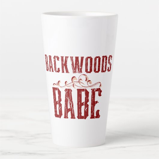 Backwoods Babe Typografie Latte Mok (Voorkant)
