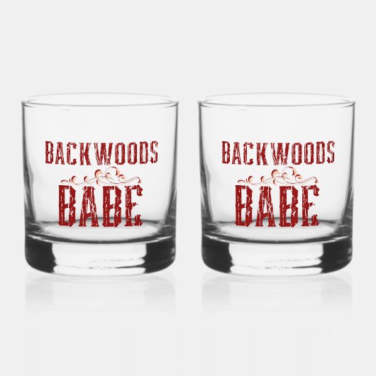 Backwoods Babe Whiskey Glass Set Whisky Glas (Voorkant)