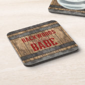 Backwoods Babe Whiskey Keg Bier Onderzetter (Linkerzijde)