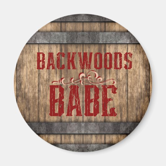 Backwoods Babe Whiskey Keg Magneet (Voorkant)