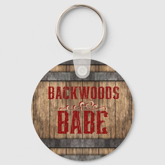 Backwoods Babe Whiskey Keg Sleutelhanger (Achterkant)