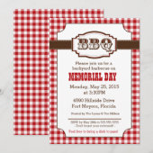 Backyard Barbecue, BBQ Invitation, Rustisch Land Kaart (Voorkant / Achterkant)