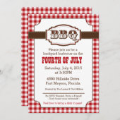 Backyard Barbecue, BBQ Invitation, Rustisch Land Kaart (Voorkant / Achterkant)