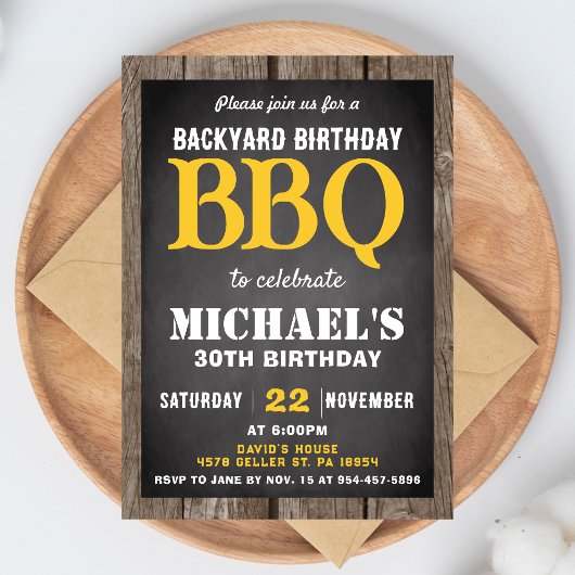Backyard BBQ Birthday Party Invitation Cookout Kaart