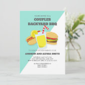 Backyard BBQ Couples Baby shower Invite Kaart (Staand voorkant)