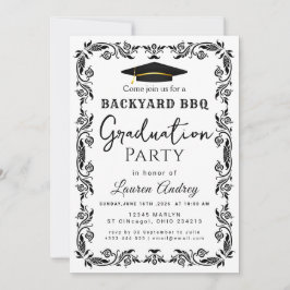Backyard BBQ Graduation Party Invitation Kaart