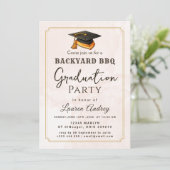 Backyard BBQ Graduation Party Invitation Kaart (Staand voorkant)