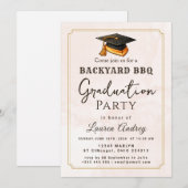 Backyard BBQ Graduation Party Invitation Kaart (Voorkant / Achterkant)