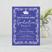 Backyard BBQ Graduation Party Invitation Kaart (Staand voorkant)