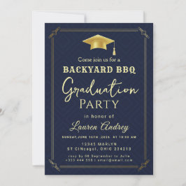 Backyard BBQ Graduation Party Invitation Kaart